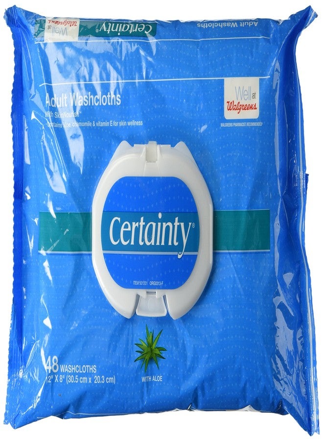 Walgreens Certainty Adult Disposable Washcloths, 48 ea - Image 1